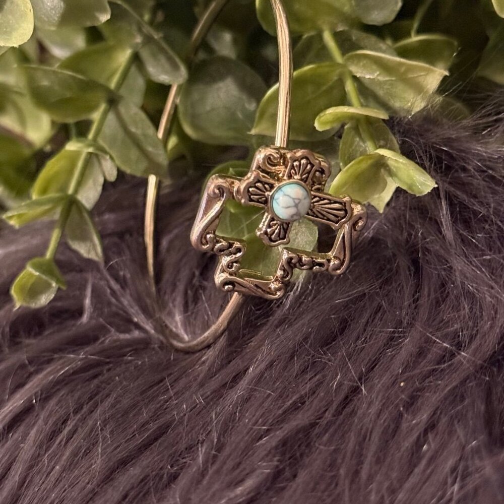 Turquoise Cross Bangle (c1) - Picture 2 of 5